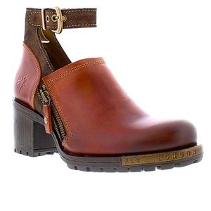 Fly London Lepu Brown Leather Bootie Size 40